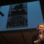 Bettina Kaminski liest Ettie Gingolds Rede Bonner Hofgartenkundgebung 1983